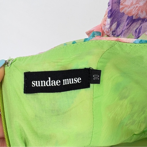Sundae Muse Romper Dress Size 10 Floral Print Puff Sleeve Cottage Core - Picture 11 of 14